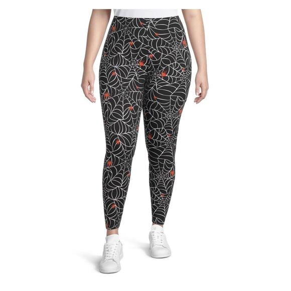 No Boundaries Womens juniors Halloween Spider Web Ankle Leggings size 3XL New - Picture 1 of 3